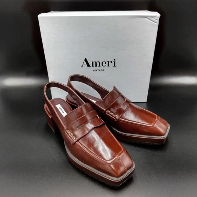 Ameri VINTAGE(アメリヴィンテージ)のみさま専用❤️AMERI❤️SQUARE LOAFER SANDALS レディースの靴/シューズ(ローファー/革靴)の商品写真