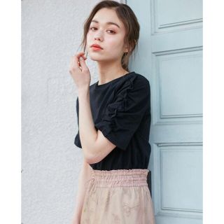 フェルゥ(Feroux)の【抗菌防臭】シャーリングスリーブ Tシャツ(Tシャツ(半袖/袖なし))