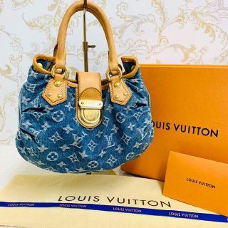 ルイヴィトン(LOUIS VUITTON)の✴︎正規品　美品　ルイヴィトン　プリーティ　デニム　モノグラム　ハンドバッグ(ハンドバッグ)