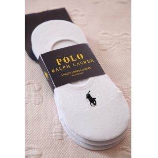 ポロラルフローレン(POLO RALPH LAUREN)のPOLOラルフローレンのレディースのフットカバー3足セット【新品】ホワイト(ソックス)