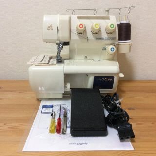 美品●JUKIジューキ 整備済ミシン本体 2本針4本糸 ベビーロック PETIT ロック ベビーロック 糸取物語BL660 LINE BL700◆I-B