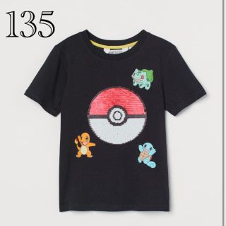 エイチアンドエム(H&M)の《最新作》新品　ポケモン　スパンコール　Tシャツ 135/140(Tシャツ/カットソー)