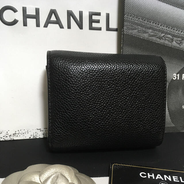 CHANEL(シャネル)の超美品 ★ CHANEL シャネル キャビアスキン 三つ折り財布 正規品 レディースのファッション小物(財布)の商品写真