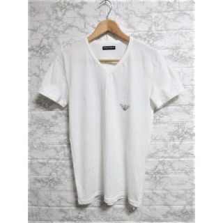 エンポリオアルマーニ(Emporio Armani)の☆エンポリオアルマーニ ロゴ Ｖネック Tシャツ/半袖/メンズ/L☆美品(Tシャツ/カットソー(半袖/袖なし))