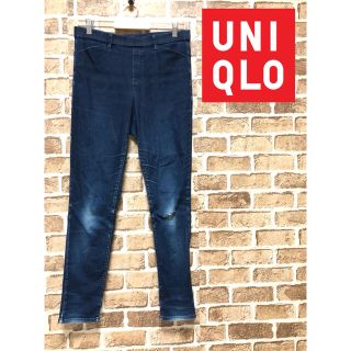 ユニクロ(UNIQLO)の【人気】❤ユニクロ❤ デニム風 スキニー ダメージ 〈L〉 UNIQLO 春 夏(スキニーパンツ)