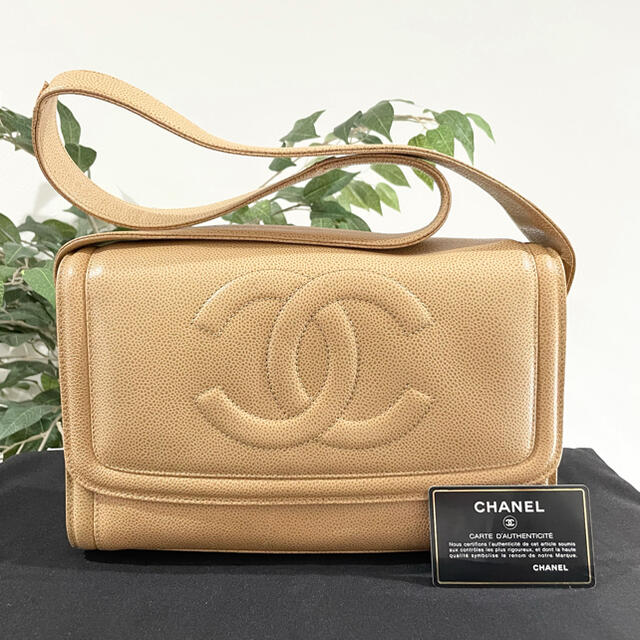 23からはじまる7桁サイズCHANEL シャネル キャビアスキン ココマーク ショルダーバッグ