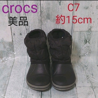クロックス(crocs)の美品　クロックス　ブーツ　レインブーツ　長靴　C7　15cm(長靴/レインシューズ)