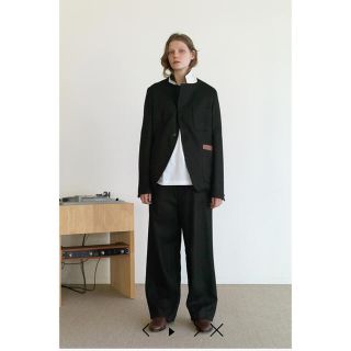 サンシー(SUNSEA)のsunsea 21ss SNM-BLUE w/耳 WIDE PANTS(スラックス)