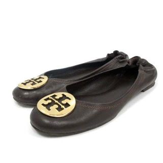 トリーバーチ(Tory Burch)のトリーバーチ バレエシューズ フラットシューズ レザー 8 25.0cm 茶(バレエシューズ)