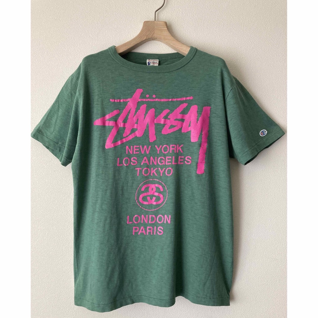 STUSSY(ステューシー)の【新品】レア!Stussy×チャンピオン コラボTシャツ メンズのトップス(Tシャツ/カットソー(半袖/袖なし))の商品写真