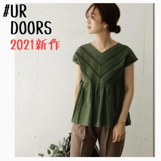 アーバンリサーチドアーズ(URBAN RESEARCH DOORS)の★新品未使用タグ付き★UR DOORS＊タックレースフレンチブラウス(シャツ/ブラウス(半袖/袖なし))