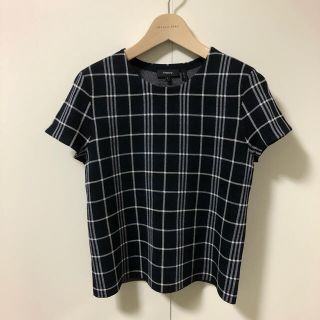 セオリー(theory)のTheory チェック柄 Tシャツニット(カットソー(半袖/袖なし))