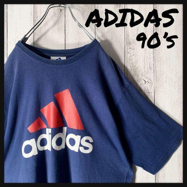 adidas(アディダス)の【フリーサイズ 90s】アディダス パフォーマンス ビッグロゴ Tシャツ 青. メンズのトップス(Tシャツ/カットソー(半袖/袖なし))の商品写真