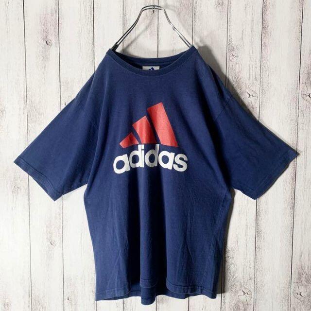 adidas(アディダス)の【フリーサイズ 90s】アディダス パフォーマンス ビッグロゴ Tシャツ 青. メンズのトップス(Tシャツ/カットソー(半袖/袖なし))の商品写真