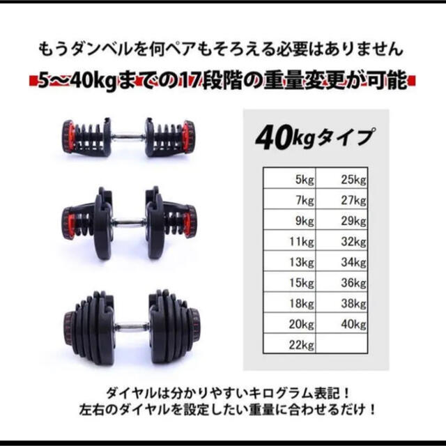 可変式ダンベル 32kg 2個セット筋トレ器具 アジャスタブル