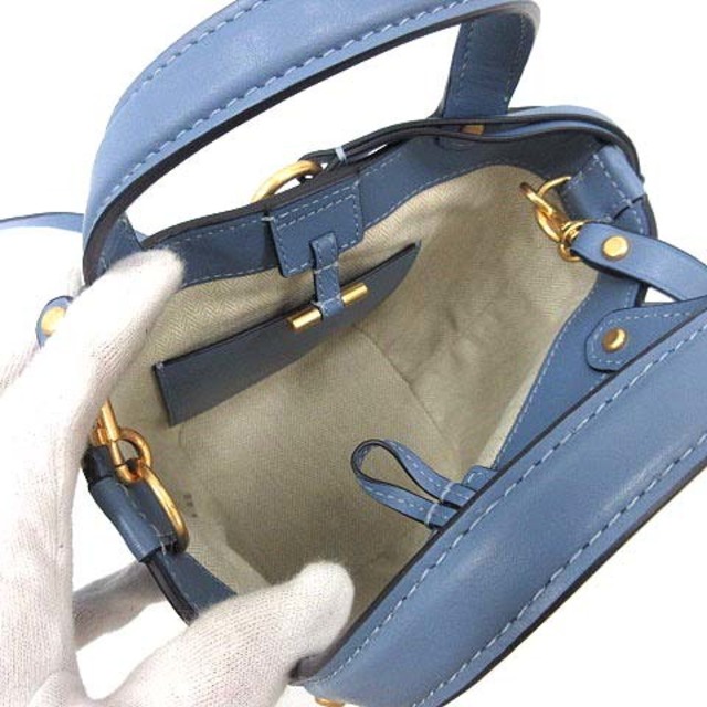 上品】 トリーバーチ MILLER MINI BUCKET BAG ハンドバッグ ブルー -その他