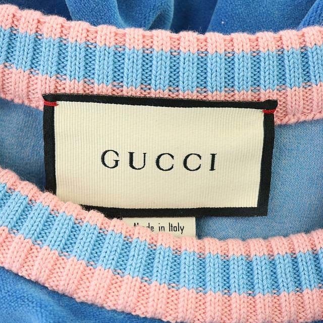 Gucci(グッチ)のグッチ GUCCI 20SS トレーナー カットソー S 青 ピンク ブルー レディースのトップス(トレーナー/スウェット)の商品写真