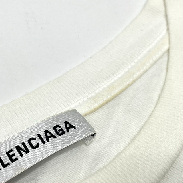 バレンシアガ BALENCIAGA リップスティック 583214 19AW ロゴ トップス 半袖Ｔシャツ コットン ホワイト
