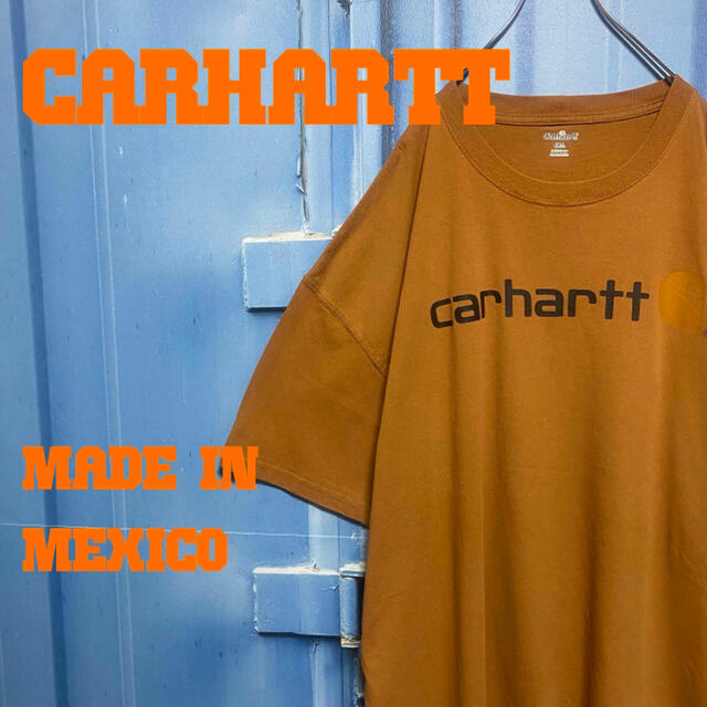 約80cm袖丈メキシコ製 カーハート Tシャツ 超オーバーサイズ ゆるだぼ デカロゴ