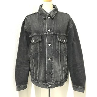 バレンシアガ(Balenciaga)のバレンシアガ BALENCIAGA ロゴ ストラス 18AW 529177 タグ有 Gジャン  デニムジャケット コットンデニム グレー グレー系 新品同様(Gジャン/デニムジャケット)