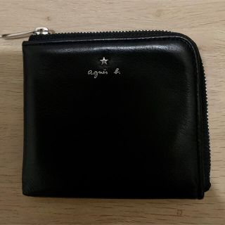 アニエスベー(agnes b.)のアニエスベー L字ウォレット 黒 本革 ミニウォレット 財布(財布)