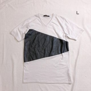 ヴァンスエクスチェンジ(VENCE EXCHANGE)のTシャツ⭐︎異素材　白　黒(Tシャツ/カットソー(半袖/袖なし))