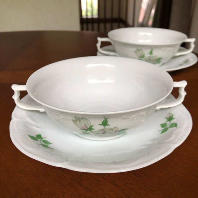 Rosenthal - 【レア美品】ローゼンタール☆ホワイトローズ☆スープC/S