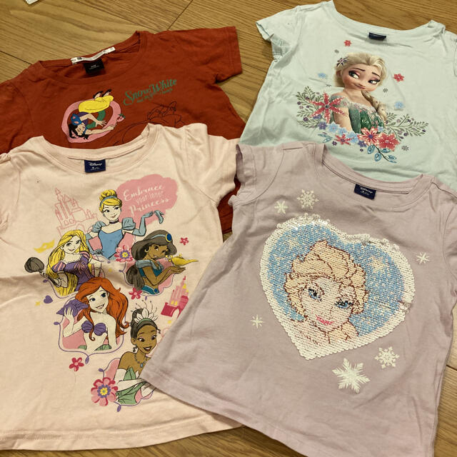 Disney(ディズニー)のディズニー　プリンセス　アナ雪　 Tシャツ　100-110cm 4歳 キッズ/ベビー/マタニティのキッズ服女の子用(90cm~)(Tシャツ/カットソー)の商品写真