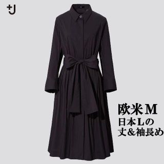 匿名配送　即完売　+J  XXL タックシャツワンピース　ダークグレー