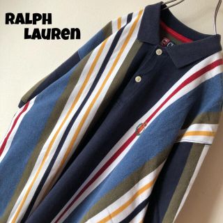 ラルフローレン(Ralph Lauren)の【インパクト抜群】チャップス ラルフローレン マルチストライプ ポロシャツ L(ポロシャツ)