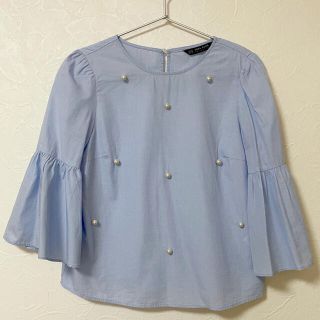 ザラ(ZARA)のZARA パールトップス(カットソー(長袖/七分))