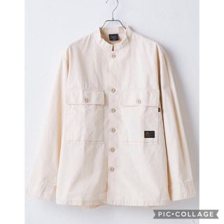 アルファインダストリーズ(ALPHA INDUSTRIES)の新品 アルファ 別注 ユーティリティシャツジャケット M アイボリー 男女兼用 (ミリタリージャケット)