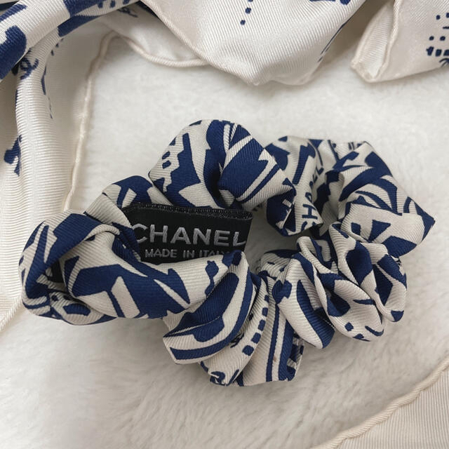 CHANEL シュシュ シャネル スカーフ シルク ツイリー ツイル ヘアピン