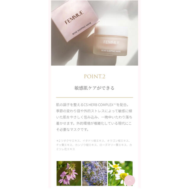 Cosme Kitchen(コスメキッチン)の新品未使用 FEMMUE ファミュ ローズウォータースリーピングマスク 50g  コスメ/美容のスキンケア/基礎化粧品(パック/フェイスマスク)の商品写真