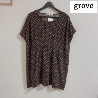 グローブ(grove)の【grove】ドット柄 トップス(カットソー(半袖/袖なし))