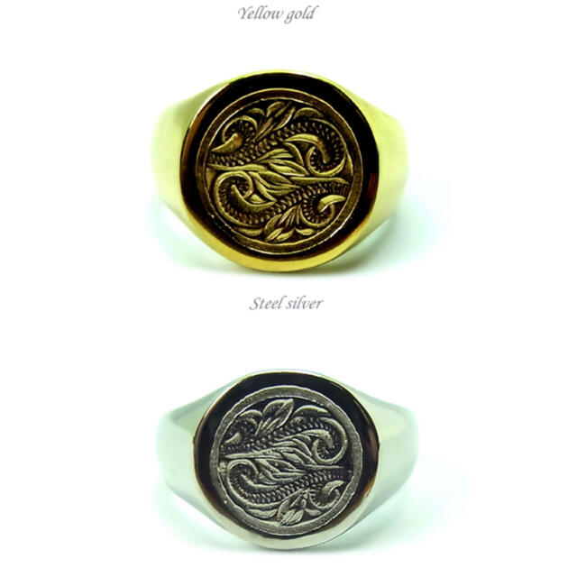 【良品】ハワイアンジュエリー 丸型リング イエローゴールド 21号 メンズのアクセサリー(リング(指輪))の商品写真