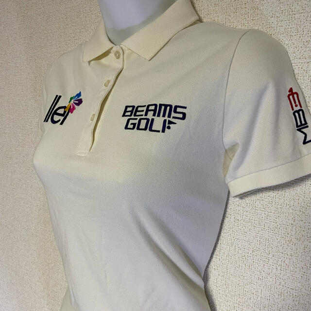 BEAMS(ビームス)のBEAMS GOLF ビームスゴルフ 半袖ポロ レディース M ホワイト スポーツ/アウトドアのゴルフ(ウエア)の商品写真