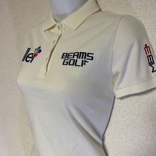 ビームス(BEAMS)のBEAMS GOLF ビームスゴルフ 半袖ポロ レディース M ホワイト(ウエア)