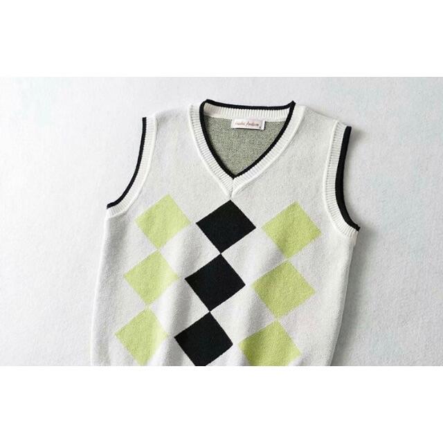 ZARA - 🌻7月新作🏖4777◇アーガイル柄 ニット ベストの通販 by