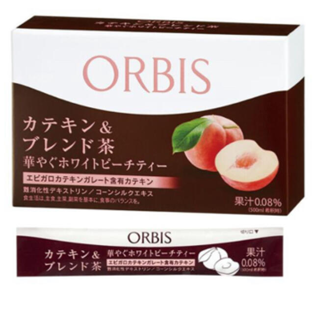 ORBIS(オルビス)のORBIS オルビス カテキン&ブレンド茶 華やぐホワイトピーチティー 食品/飲料/酒の健康食品(健康茶)の商品写真