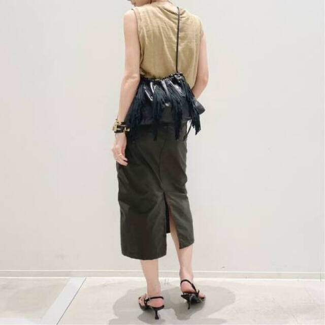 【Americana/アメリカーナ】Nylon Tight Skirt グレー