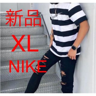 ナイキ(NIKE)の新品　NIKE ナイキ　スウォッシュ　ボーダーTシャツ　 XL(Tシャツ/カットソー(半袖/袖なし))