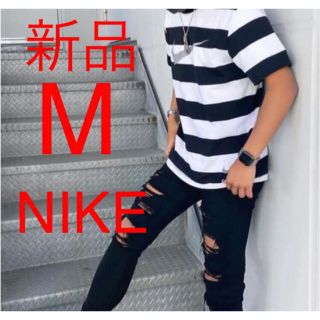 ナイキ(NIKE)の新品　NIKE ナイキ　スウォッシュ　ボーダーTシャツ　 M(Tシャツ/カットソー(半袖/袖なし))