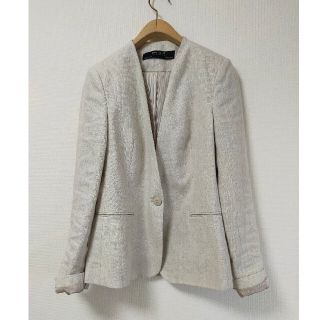 ザラ(ZARA)のザラ ZARA リネンジャケット 麻 ジャケット(ノーカラージャケット)