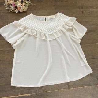 ダブルクローゼット(w closet)のダブルクローゼット　ふんわりシフォン　チュニック　レース　トップス(シャツ/ブラウス(半袖/袖なし))