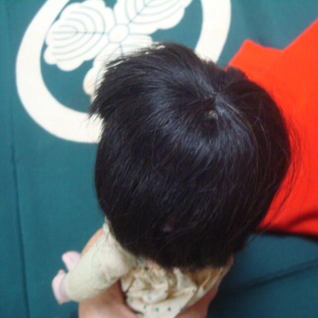 値下げ3！市松人形3８センチ。戦前の人毛のふっくら可愛い子。 ハンドメイドのぬいぐるみ/人形(人形)の商品写真