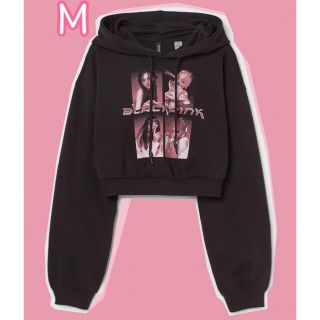 エイチアンドエム(H&M)のH&M BLACKPINK ブラックピンク コラボ パーカーブラック(トレーナー/スウェット)