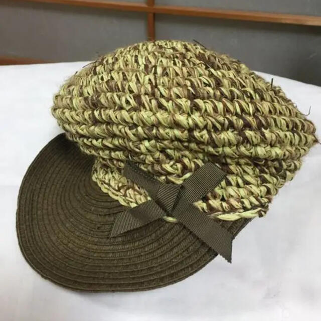 Par Avion(パラビオン)のリボン麦わら帽子 レディースの帽子(麦わら帽子/ストローハット)の商品写真