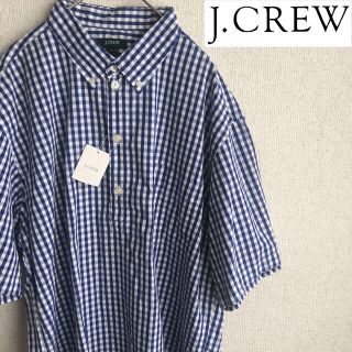 ジェイクルー(J.Crew)の新品　J.CREW ギンガムチェック　半袖　プルオーバー　シャツ　XLサイズ(シャツ)