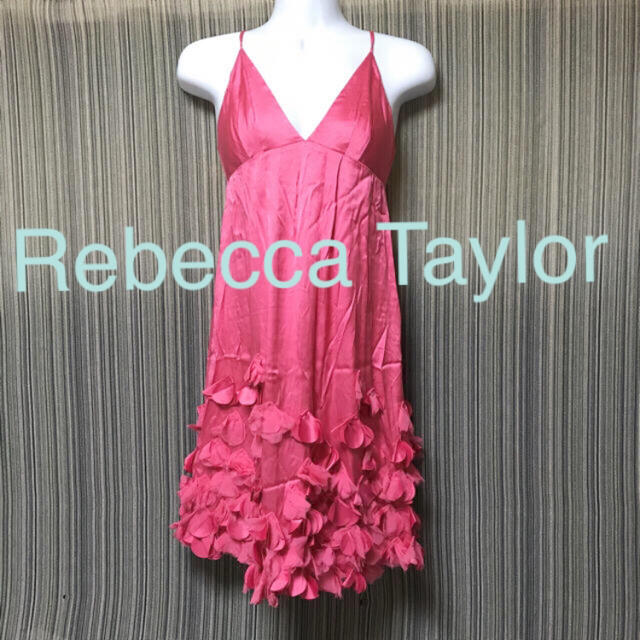 Rebecca Taylor(レベッカテイラー)のRebecca Taylor シルク 花 キャミワンピ ガーリー ピンク レディースのワンピース(ひざ丈ワンピース)の商品写真